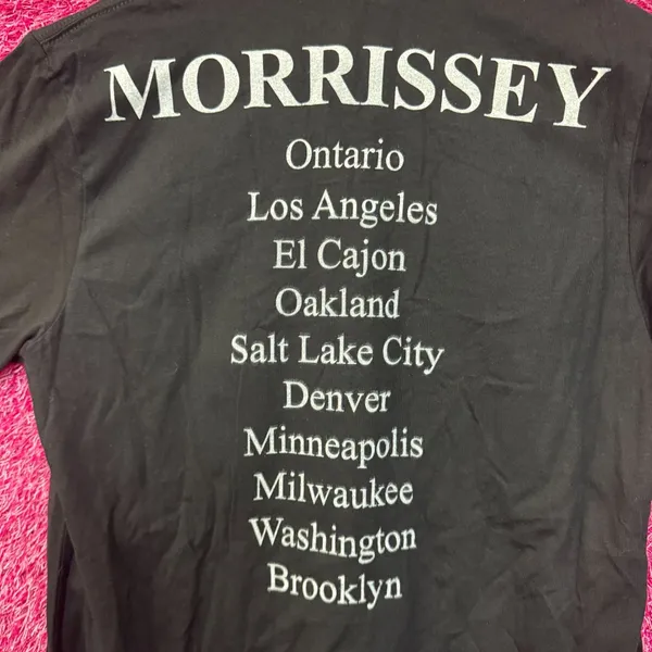 Morrissey Big Face James Dean & Tour Stops Goth Band Tee M - Image 4