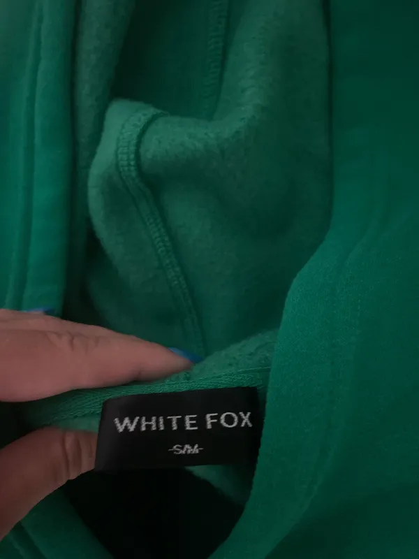 white fox hoodie Green - Image 3