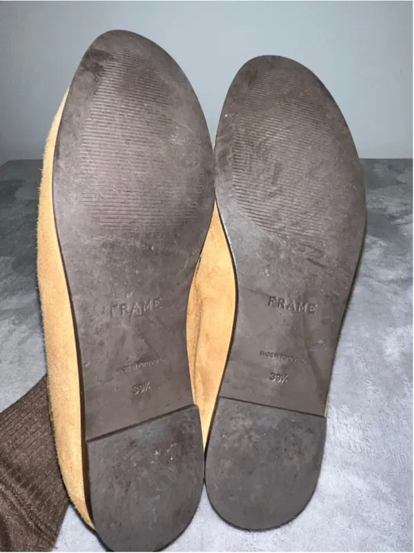 Women's FRAME Brown Suede Loafers Flats Size 39.5 - Image 7