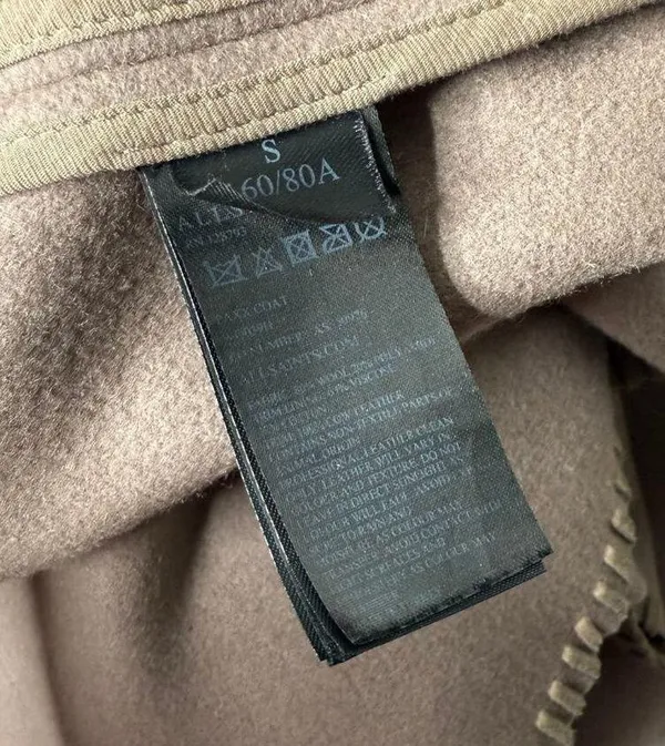 AllSaints Paxx Italian Wool Wrap Waterfall Trench Coat Dune Small Winter Jacket - Image 14