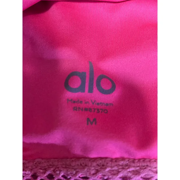Alo Yoga Women's Pink Mesh Racerback Workout Athletic Sports Bra Crop Top Size M - Image 5