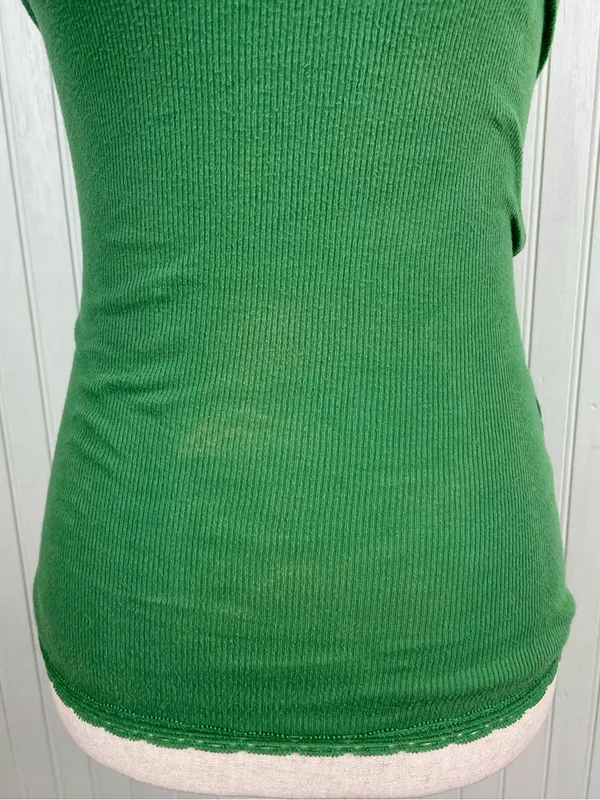 Vintage Y2K Aeropostale Beaded Lace Cami Tank Top Size Small Green Fairycore - Image 4