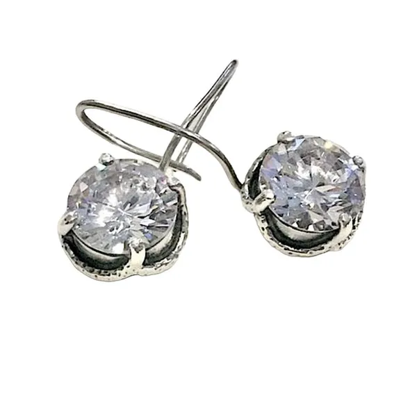 SILPADA Sterling Silver Faceted Round Cut Cubic Zirconia Center Stage Earrings - Image 2