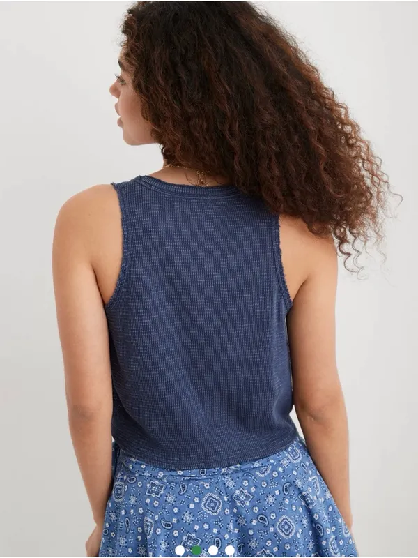 Aerie Sunspun Waffle Cropped Tank Top - Image 3