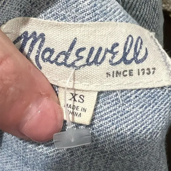 Madewell Women's XS Blue Denim Jean Vest Cropped Casual Sleeveless - Image 7