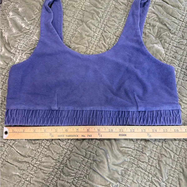Fabletics Women's Purple Crop Top / Bra thick cotton size Large - Image 2