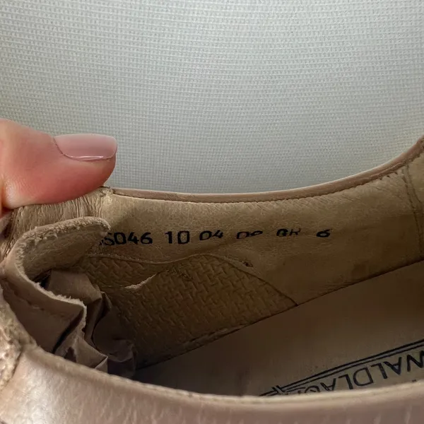 Waldlaufer Henni 496003 Taupe Nubuck Leather Lace Up Walking‎ Shoes Women 6 Wide - Image 7