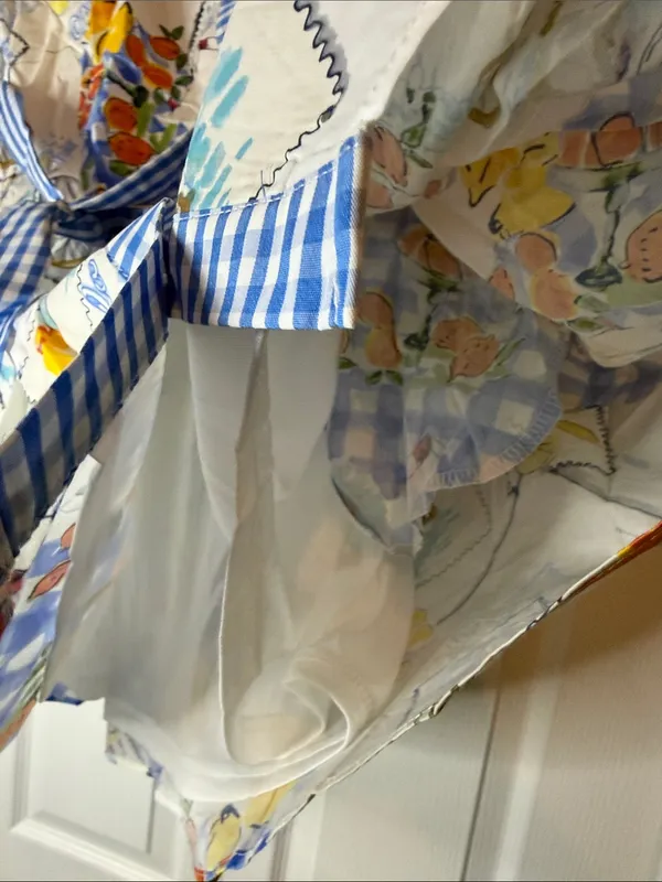 entro Blue & Yellow Capri Print Gingham Shirt Boutique Dress - Image 8