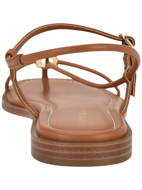NWT Tommy Hilfiger Womens Taras Strappy Flats Sandals Medium Natural Brown 7.5M - Image 3