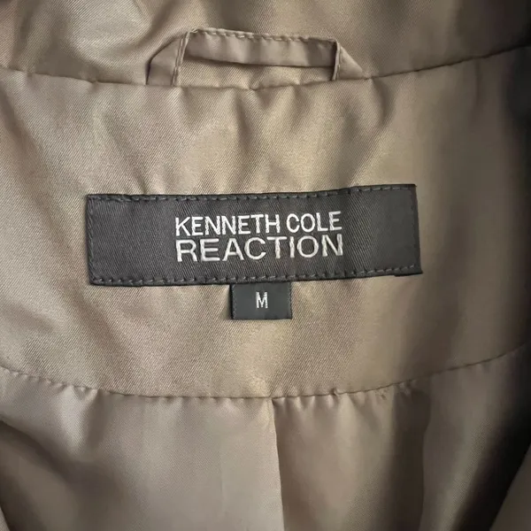 Kenneth Cole Reaction Beige Lined Trench Coat, M - Image 9