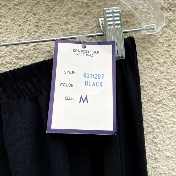 Vintage New Old Stock Black Maxi Skirt M Anna Pull On - Image 4