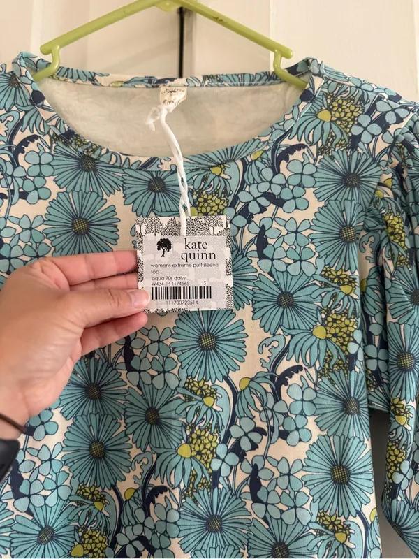 kate quinn women’s puff sleeve top Blue - Image 3