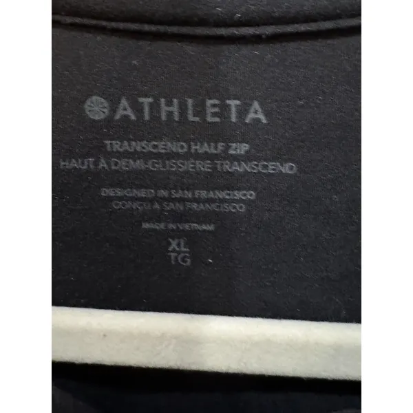 Athleta‎ Transcend Half Zip Black Size XL Ruched Sides Athlesiure Performance - Image 5