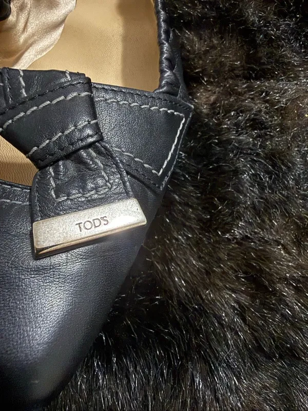 Tod's Women's Driving black Shoes scrunch ballet flats 40.5 10 - Image 2