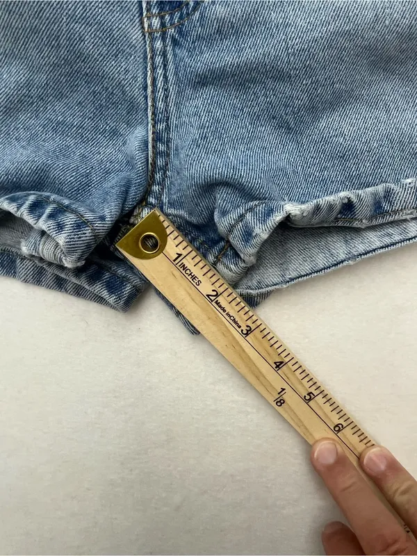 Polo Jean Ralph Lauren Women’s Vintage Distressed Hem Denim Mom Shorts Size 8 - Image 11