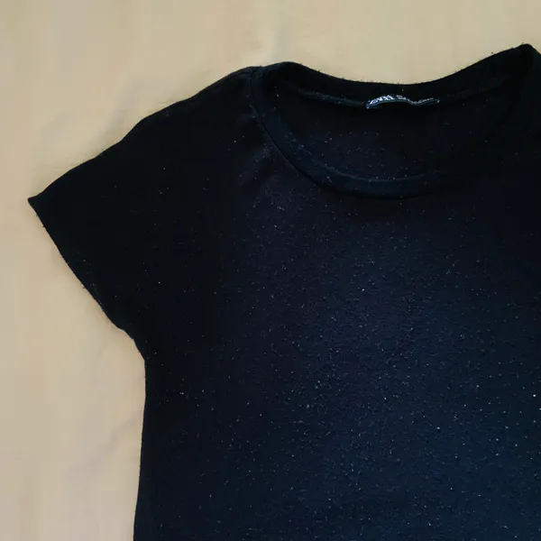 ZARA Black Cropped Tee - Image 2