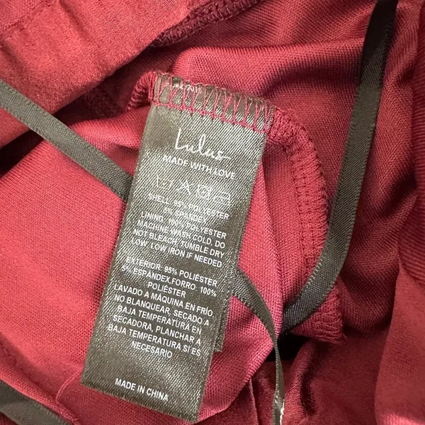 Lulus Confident Impression Burgundy Satin Pleated Halter Jumpsuit Small NWT - Image 12