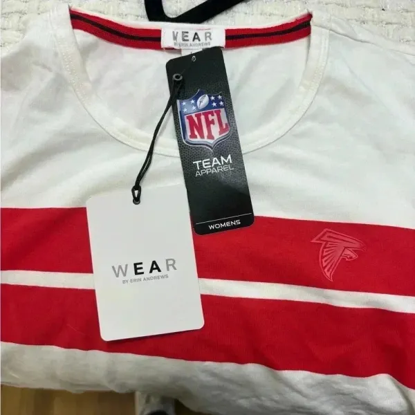 NWT‎ Atlanta Falcons WEAR By Erin Andrews Women's T-Shirt - White NFL - Image 3
