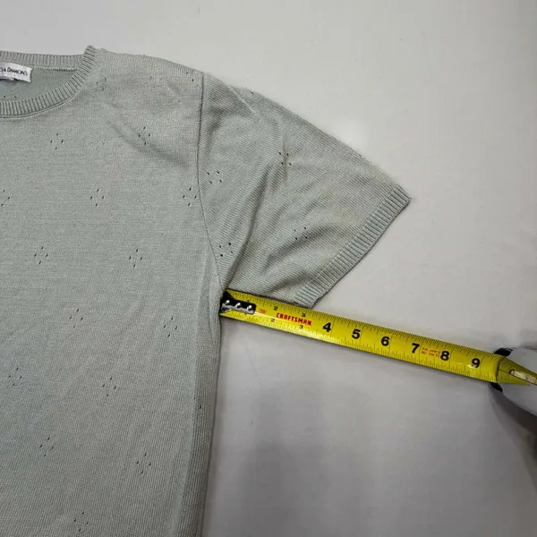 Draper's & Damon's Short Sleeve Pointelle Knit Sweater Sage Green - Image 10