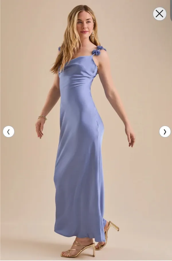 altard state scarlett satin maxi dress light blue - Image 3