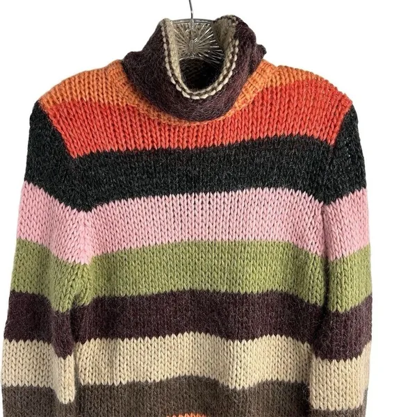 Anthropologie Laurie‎ B. Stripe Women's Mohair Wool Blend Striped Sweater Size M - Image 3