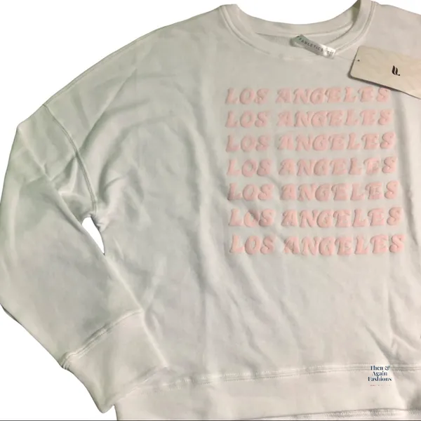 Fabletics White Pink Sweatshirt Size Med NWT - Image 5