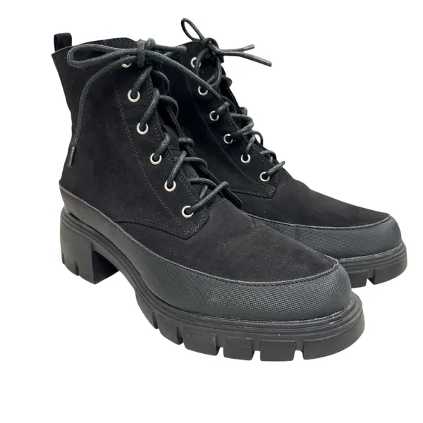 Merry Scott Black Lugg Sole Combat Lace Up Boots Fabric Womens 9 Goth Grunge - Image 2