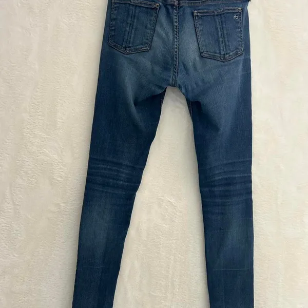 Rag & Bone Skinny Jeans Womens 27 Blue‎ Denim Dark Wash Distressed Stretch - Image 5