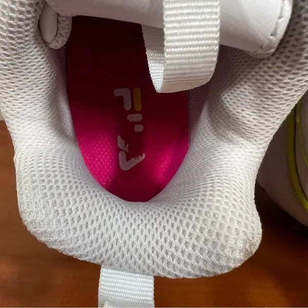 FILA Women’s Disrupter II Contrast Piping White Pink Yellow Shoe Size 6 #991 - Image 7