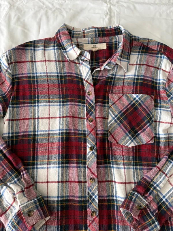 Thread and Supply Red And White Plaid Flannel - Image 2