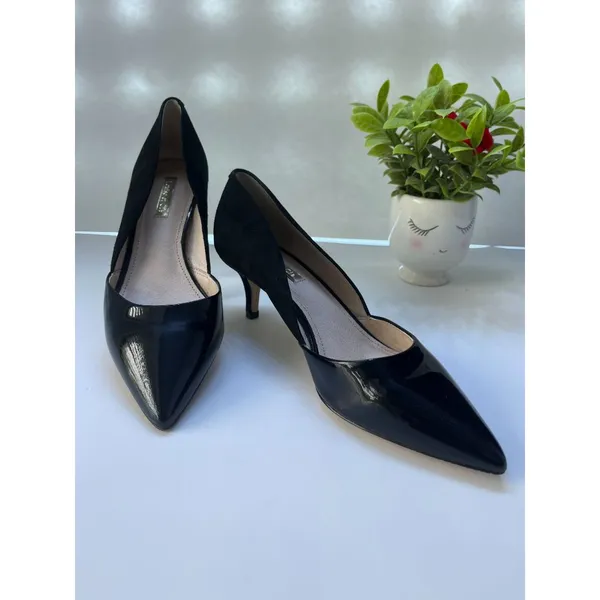 Louise et cie, women'S Black Leather pump Stilettos In size 7 - Image 11