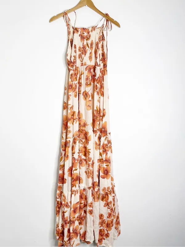 Free People Intimately Garden Party Floral Maxi Dress Medium Tie Straps - Image 7