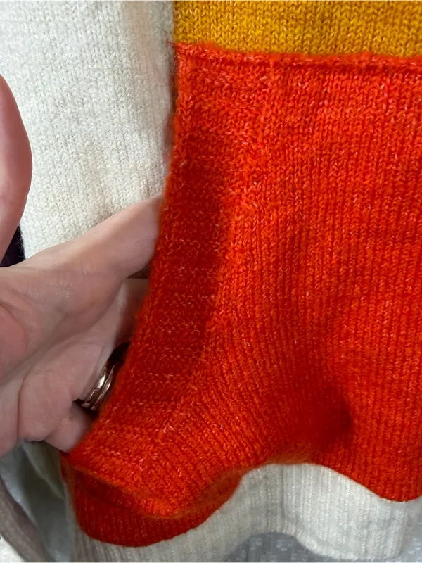 Anthropologie Daily Practice Purple White Orange Color Block Huddle Up Hoodie - Image 4