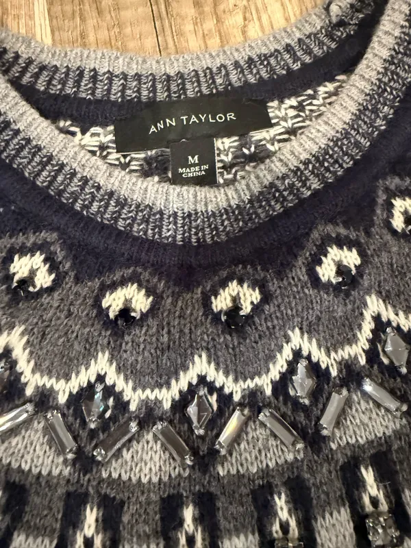Fair isle sweater with jeweled details - Image 4