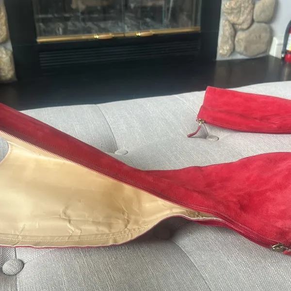 Kate Spade Women's Red Suede Boots Size 7 - Image 7