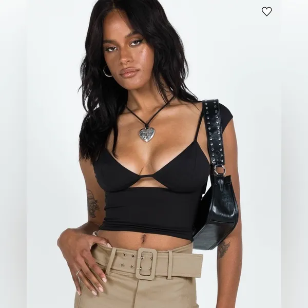 Princess Polly Bolden Crop Top Black Sz 12 - Image 2