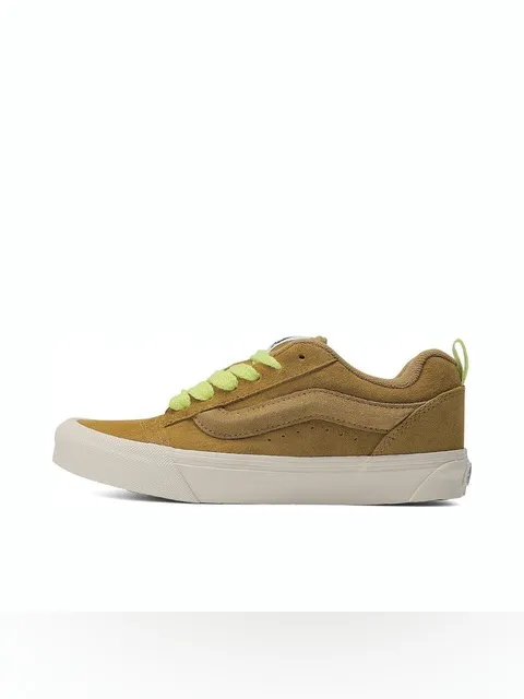 NEW VANS KNU SKOOL SNEAKERS Suede M-8 W-9.5 GOLDEN HOUR ANTELOPE / Green - Image 4