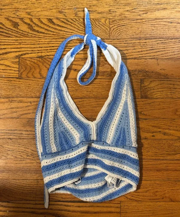 Hollister Striped Crotchet Halter Top - Image 2