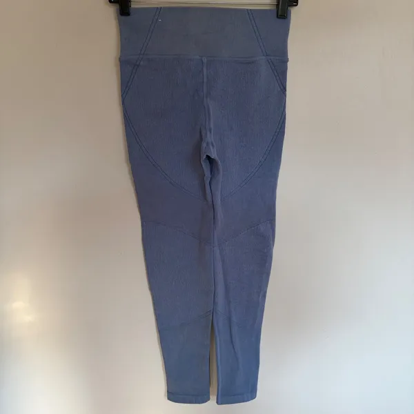OFFLINE by Aerie Blue Ribbed Seamless High Waisted Leggings Small 0491-5128 - Image 8