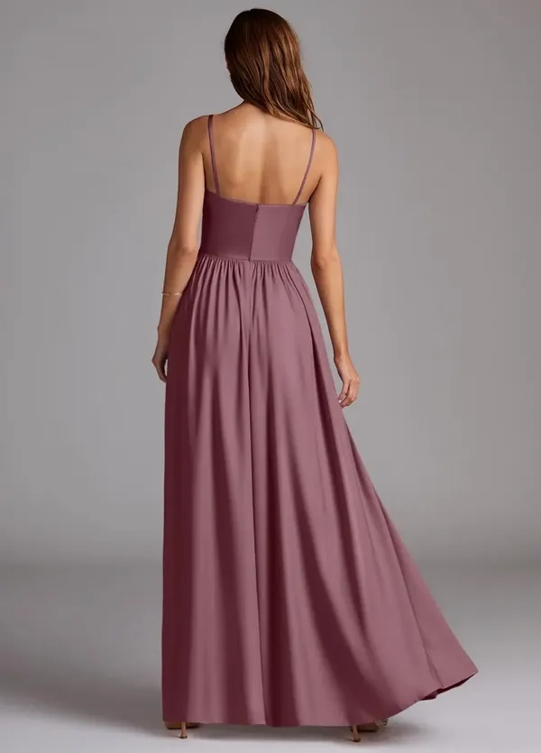 Azazie Bridesmaid Dress Calianna Amethyst A2 - Image 3