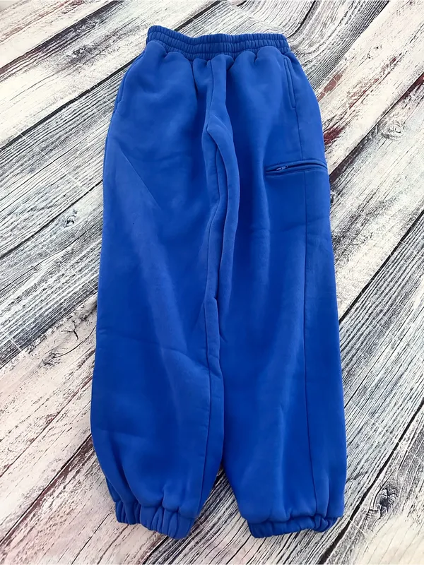COMFRT Airplane Mode Travel Joggers Royal Blue Fleece Pants - Image 3