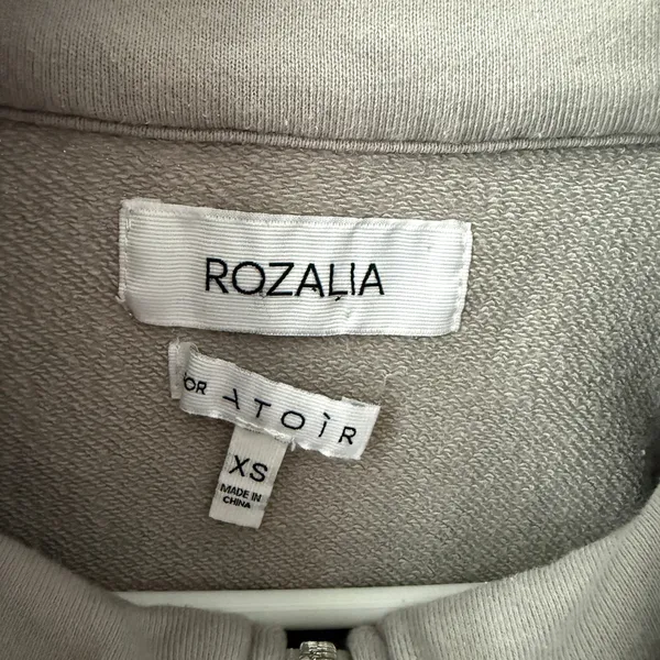 Rozalia x Atoir XS Taupe‎ Quarter Zip Sweatshirt Pullover Mock Neck Athleisure - Image 4
