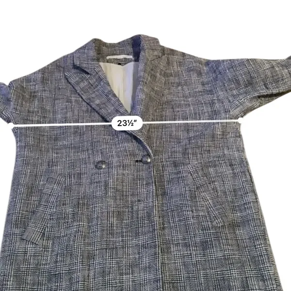 Veronica‎ Beard Fiona Coat Women's Medium Blue Multi Plaid Long Wool Blend Fall - Image 12