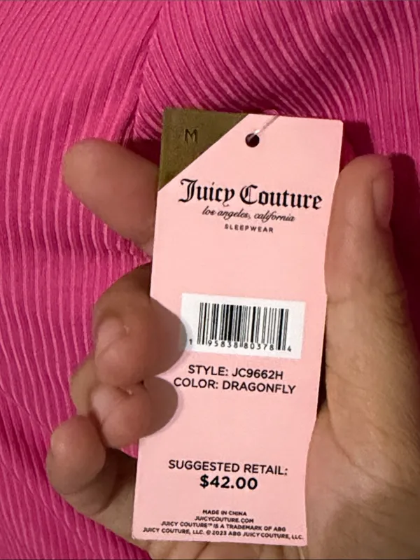 Juicy Couture Bright Pink Rhinestone Logo Lounge Set - Image 4