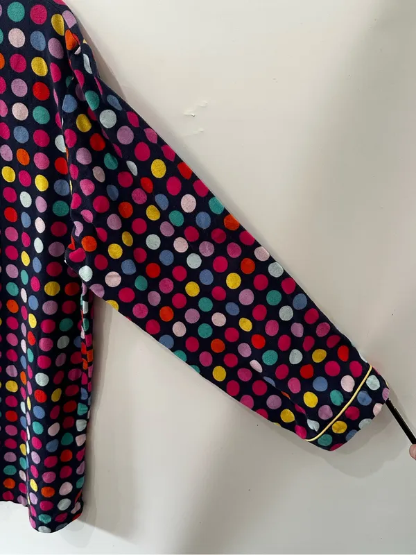 Victoria's Secret Pajama Set M Multi-Color Polka Dot 100% Cotton Button Up Pants - Image 10