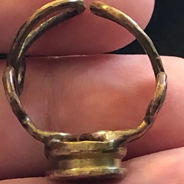 Vintage handmade hammered brass bullet primer ring - Image 11