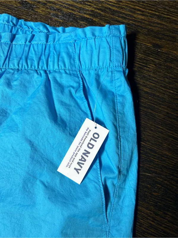 NWT Old Navy Light Blue Pull-On Cotton Shorts Elastic Waist High Rise Large - Image 3