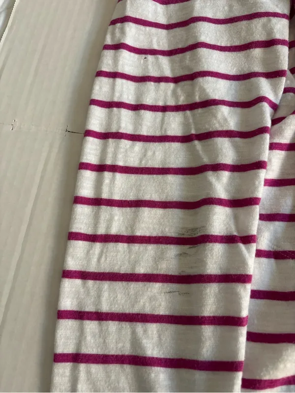 Chico's Set of Cardigan & and Matching Camisole-White with Magenta Stripes, XL - Image 9