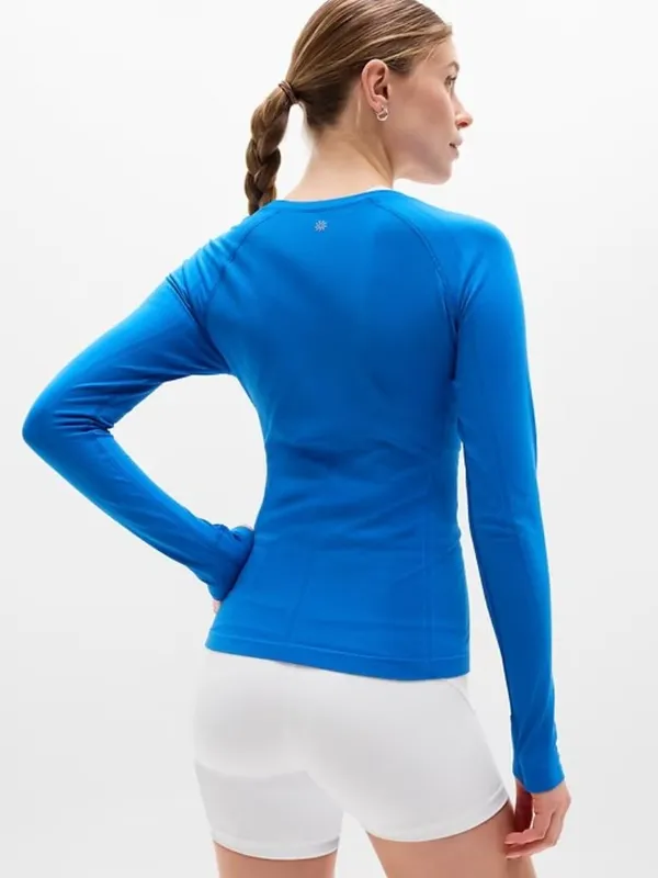 New Athleta XL Momentum Flex Top Breaker Blue X-Large Regular Long Sleeve - Image 3