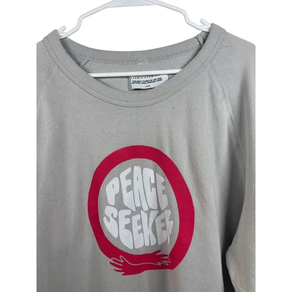 Seek Discomfort Peace Seeker Graphic‎ Print Pullover Crewneck Sweatshirt - Image 5